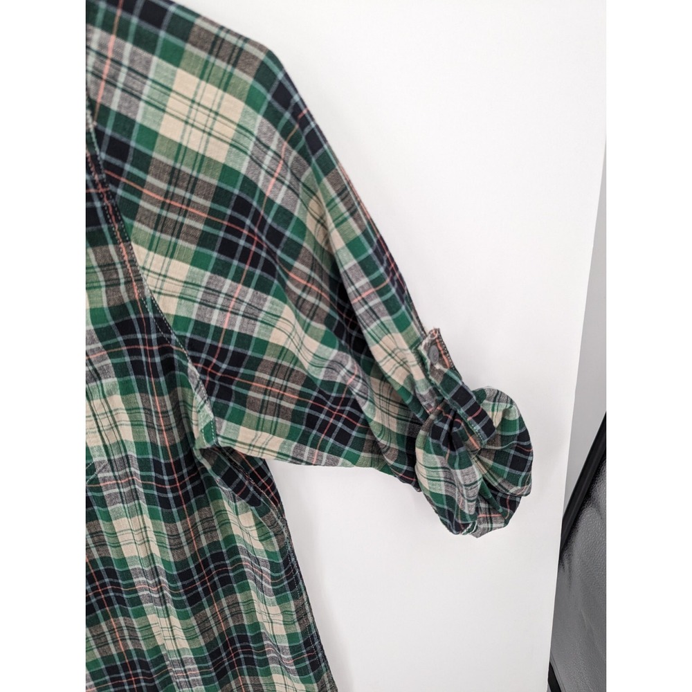 Croft & Barrow Mens XL Green Plaid Quick Dry Short Long Sleeve Button Up Shirt - Picture 4 of 10